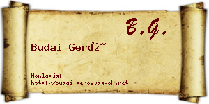 Budai Gerő névjegykártya
