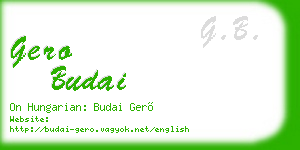 gero budai business card