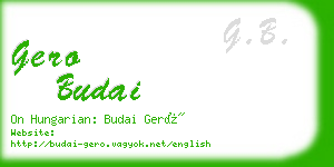 gero budai business card